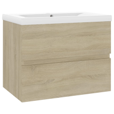 vidaXL tölgyszínű forgácslap mosdószekrény beépített mosdókagylóval (3071543) fürdőszoba bútor
