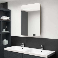 vidaXL tölgyszínű LED-es tükrös fürdőszobaszekrény 60 x 11 x 80 cm fürdőszoba bútor