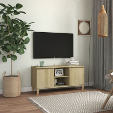 vidaXL tölgyszínű TV-szekrény tömör falábakkal 103,5 x 35 x 50 cm bútor