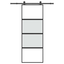 vidaXL tolóajtó vasalatokkal 76x205 cm edzett üveg&Alumínium nyílászáró