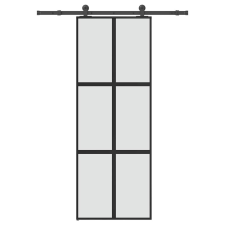 vidaXL tolóajtó vasalatokkal 76x205 cm edzett üveg&amp;Alumínium mobiltelefon kellék