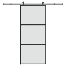 vidaXL tolóajtó vasalattal 90x205 cm edzett üveg&Alumínium nyílászáró