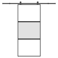 vidaXL tolóajtó vasalattal 90x205 cm edzett üveg&Alumínium nyílászáró