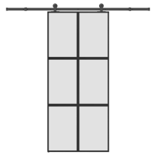 vidaXL tolóajtó vasalattal 90x205 cm edzett üveg&Alumínium nyílászáró
