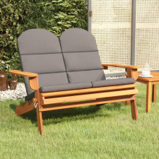 vidaXL tömör akácfa Adirondack kerti pad párnával kerti bútor