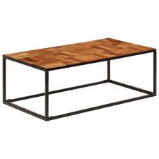 vidaXL tömör akácfa és acél dohányzóasztal 110 x 60 x 40 cm bútor