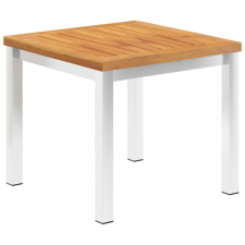 vidaXL tömör akácfa és rozsdamentes acél kerti kisasztal 45x45x38 cm kerti bútor
