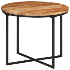 vidaXL tömör akácfa és vas dohányzóasztal 55 x 55 x 45 cm bútor