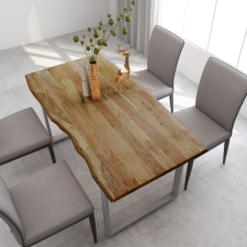 vidaXL tömör akácfa étkezőasztal 160 x 80 x 76 cm bútor