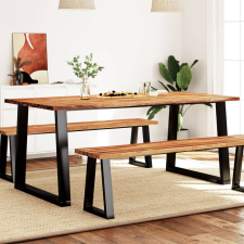 vidaXL tömör akácfa étkezőasztal természetes éllel 180 x 90 x 75 cm bútor