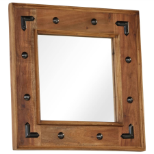 vidaXL tömör akácfa keretű tükör 50 x 50 cm (246307) bútor