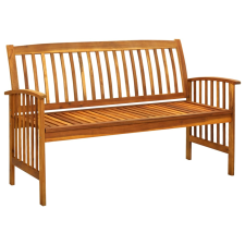 vidaXL tömör akácfa kerti pad párnával 147 cm (312135) kerti bútor