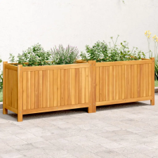 vidaXL tömör akácfa kerti virágtartó béléssel 153x38,5x50 cm kerti tárolás