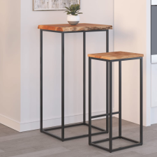vidaXL tömör akácfa kisasztal természetes éllel 40x40x2,5 cm bútor
