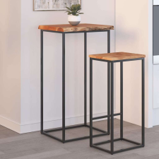 vidaXL tömör akácfa kisasztal természetes éllel 40x40x2,5 cm bútor