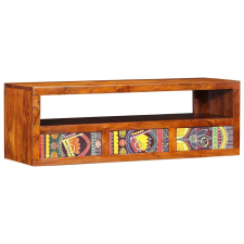 vidaXL tömör akácfa többszínű falra szerelhető TV-szekrény 90x30x30 cm bútor