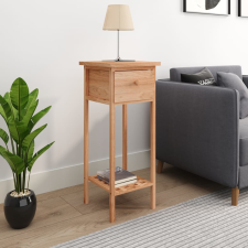 vidaXL Tömör diófa kisasztal fiókkal 25 x 25 x 60 cm bútor