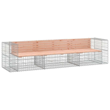 vidaXL Tömör duglászfenyő gabion kerti pad 287x71x65,5 cm kerti bútor
