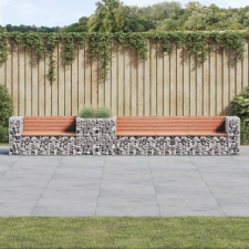 vidaXL tömör duglászfenyő kerti pad gabion kosárral kerti bútor