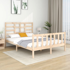 vidaXL tömör fa ágykeret 135 x 190 cm (4FT6 Double) ágy és ágykellék