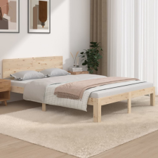 vidaXL tömör fa ágykeret 135 x 190 cm (4FT6 Double) ágy és ágykellék