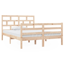 vidaXL tömör fa ágykeret 135 x 190 cm (4FT6 Double) (3101258) ágy és ágykellék