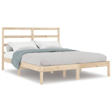 vidaXL tömör fa ágykeret 135 x 190 cm (4FT6 Double) (3104908) ágy és ágykellék
