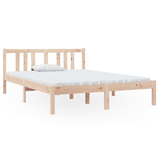 vidaXL tömör fa ágykeret 135 x 190 cm (4FT6 Double) (814859) ágy és ágykellék
