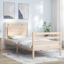vidaXL tömör fa ágykeret fejtámlával 100 x 200 cm ágy és ágykellék