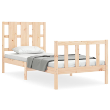 vidaXL tömör fa ágykeret fejtámlával 100 x 200 cm (3192221) ágy és ágykellék