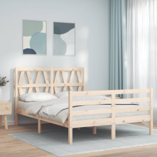 vidaXL tömör fa ágykeret fejtámlával 120 x 200 cm ágy és ágykellék