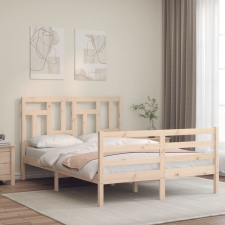 vidaXL tömör fa ágykeret fejtámlával 120 x 200 cm ágy és ágykellék