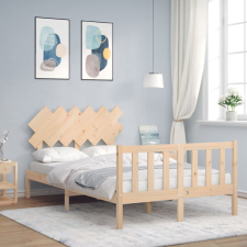 vidaXL tömör fa ágykeret fejtámlával 120 x 200 cm ágy és ágykellék
