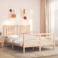 vidaXL tömör fa ágykeret fejtámlával 120 x 200 cm ágy és ágykellék