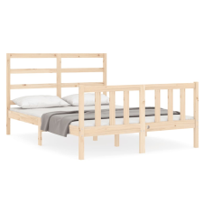 vidaXL tömör fa ágykeret fejtámlával 140 x 190 cm (3191886) ágy és ágykellék