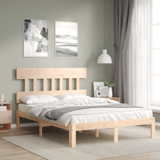 vidaXL tömör fa ágykeret fejtámlával 140 x 200 cm ágy és ágykellék