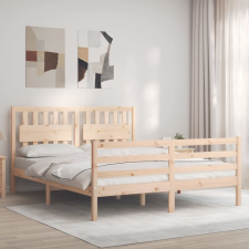 vidaXL tömör fa ágykeret fejtámlával 160 x 200 cm ágy és ágykellék
