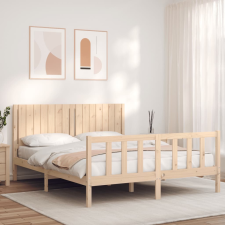 vidaXL tömör fa ágykeret fejtámlával 160 x 200 cm ágy és ágykellék
