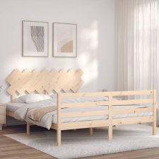 vidaXL tömör fa ágykeret fejtámlával 160 x 200 cm ágy és ágykellék