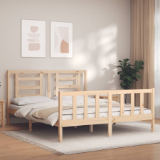 vidaXL tömör fa ágykeret fejtámlával 160 x 200 cm ágy és ágykellék