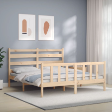 vidaXL tömör fa ágykeret fejtámlával 160 x 200 cm bútor
