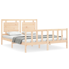 vidaXL tömör fa ágykeret fejtámlával 160 x 200 cm (3192176) ágy és ágykellék