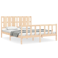 vidaXL tömör fa ágykeret fejtámlával 160 x 200 cm (3192241) ágy és ágykellék
