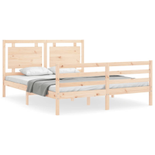 vidaXL tömör fa ágykeret fejtámlával 160 x 200 cm (3194061) ágy és ágykellék