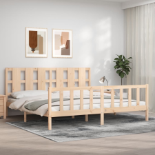 vidaXL tömör fa ágykeret fejtámlával 180 x 200 cm ágy és ágykellék