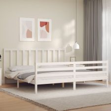 vidaXL tömör fa ágykeret fejtámlával 200 x 200 cm ágy és ágykellék