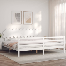 vidaXL tömör fa ágykeret fejtámlával 200 x 200 cm ágy és ágykellék