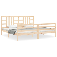 vidaXL tömör fa ágykeret fejtámlával 200 x 200 cm (3193941) ágy és ágykellék