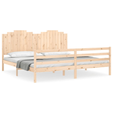 vidaXL tömör fa ágykeret fejtámlával 200 x 200 cm (3194201) ágy és ágykellék