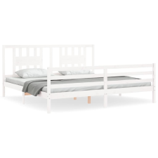 vidaXL tömör fa ágykeret fejtámlával 200 x 200 cm (3194592) ágy és ágykellék
